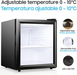 Mini-koelkast 52L met glazen deur - Energiebesparende en stevige koeloplossing voor thuis en op kantoor — thumbnail 5