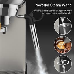 Eszenzics™ Espressomachine - Professionele kwaliteit - 20 Bar - Semi-automatisch - Melkopschuimer - Incl. koffiemolen - Barista - Espresso, cappuccino, latte en mokka — thumbnail 5