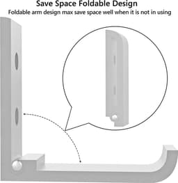 Opvouwbare koptelefoonstandaard muurbevestiging - aluminium muurhaak - 1 kg tape - 20 kg schroeven - hoofdbandbeschermer (5 stuks) — thumbnail 3