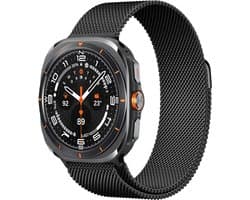 Stravo Premium Milanese Magnetisch Horlogeband – Zwart – Geschikt Voor Samsung Galaxy Watch Ultra 47mm – Luxe Verstelbaar Roestvrijstalen Polsbandje voor Heren en Dames – Milanees Smartwatch Bandje voor Samsung Galaxy Watch Ultra / Ultra 2025