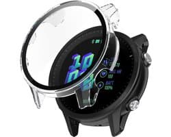 Watch case screenprotector - hoesje - gehard glas - geschikt voor Garmin Forerunner 955 - transparant