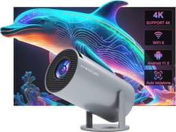 Mini-beamer Auto Keystone 4K/200 ANSI projector met wifi 6 BT 5.0 - Draagbaar, 130 inch scherm, 180 graden rotatie - Geïntegreerd Android-besturingssysteem 11.0 Beamer — thumbnail 2