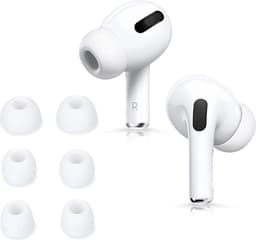 CHPN - Covers geschikt voor Airpods Pro - Wit - 6 stuks - 3 maten - Witte hoesjes voor AirPods pro - 3 verschillende - Universeel — thumbnail 2