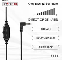 TronicXL TV hoofdtelefoon met 6m lange kabel - hoofdband stereo koptelefoon - jack plug 3,5mm - Perfect als televisie-hoofdtelefoon, ook voor senioren — thumbnail 4