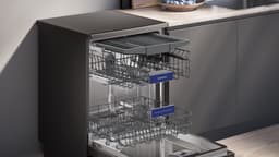 Siemens SN23EC03ME - iQ300 - Vrijstaande Vaatwasser - Zwart - Home Connect - varioSpeed Plus je vaat tot wel drie keer zo snel schoon - Intelligent autoOpen dry: snel en energiezuinig — thumbnail 5