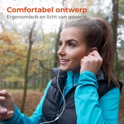 Nuvance Oortjes met Draad - 3.5mm Jack Aansluiting - Oordopjes met Draad - In-Ear Oortjes met Draad en Microfoon - Wit — thumbnail 4