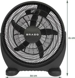 BRASQ Vloerventilator - 50 cm - Zwart - 3 snelheden - Ventilator Staand - Verstelbaar - 90 Watt — thumbnail 3