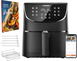 Cosori XL Airfryer - Heteluchtfriteuse 5.5 liter - Inclusief Spiezenrek en 5 Spiezen - met App Connectie – Zwart — thumbnail 2