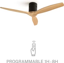 CREATE - Plafondventilator 40W silent Ø132 cm - Met Wifi - Met Afstandsbediening - 6 Snelheden - Timer - Zomer/Winter functie - Zwart - WIND CALM — thumbnail 4