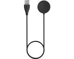 Bandz smartwatch oplader geschikt voor de Samsung Galaxy Watch 7 / 6 (Classic) / 5 (Pro) / 4 (Classic) / 3 (41mm & 45mm) / Active (2) / FE / Galaxy Watch Ultra / Ultra 2025 - Magnetische USB-A oplader - 100cm oplaadkabel met USB-A aansluiting (zwart)