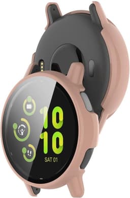 Hoesje Geschikt voor Garmin Vivoactive 5 - Ingebouwde Tempered Glass Screen Protector - Hard Plastic Bumper Case - Roze — thumbnail 3