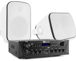 Geluidsinstallatie met Bluetooth - PV220BT 2-zone versterker audio + 2 BD50W opbouw speakers - 5''