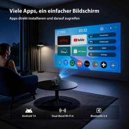 Mini Beamer Enige Uitvoering - 400 ANSI Lumen - 1280 x 720 Resolutie - LED - Draagbaar - Thuisbioscoop Projector — thumbnail 5