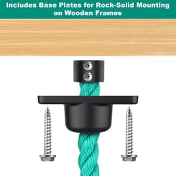 Klimnet voor kinderen met installatiebasis voor houten frames van 76 cm × 191 cm, 450 kg capaciteit vrachtklimnetladder voor speelplaatsen, boomhutten, schommelsets en buitenobstakelcourses — thumbnail 2