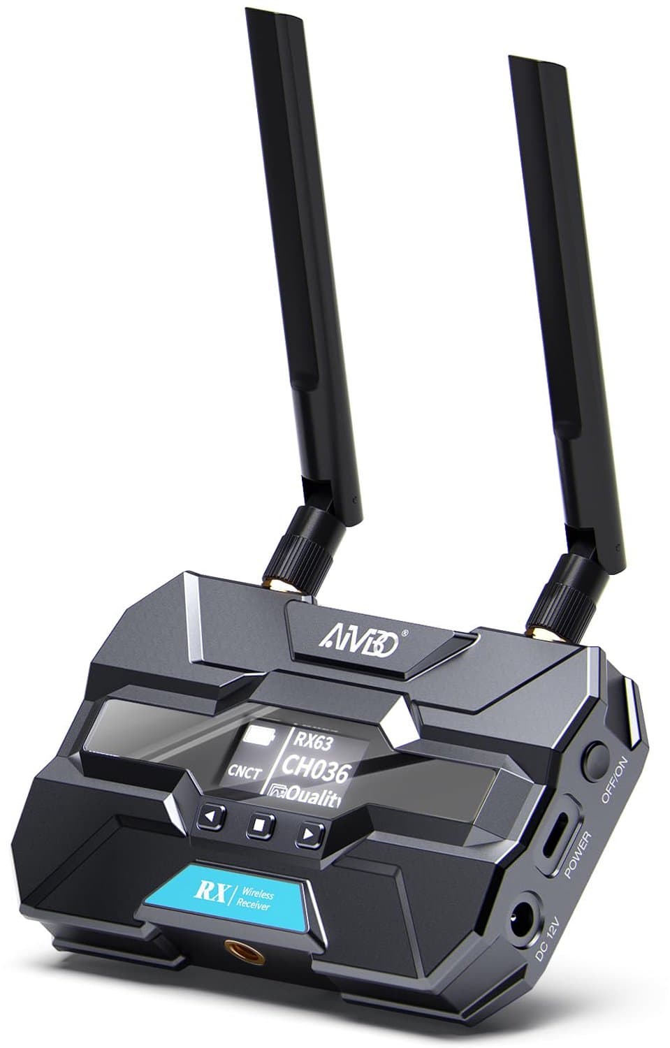 Draadloze HDMI Video Transmitter en Receiver Pro – tot 6 RXs, 400 m ondersteunt HDMI loopout/OLED-scherm/Smart Channel, voor fotografie, laptop, films, tv, monitor, beamer (RX-zwart) — afbeelding 1