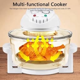 Halogeenluchtfriteuse - Multifunctionele oven - Snel koken - 360 graden verwarming - 12L capaciteit - Wit — thumbnail 2