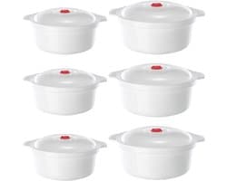 Magnetron servies set 6-delig - 900-1600 ml - met deksel - ideaal voor verwarmen en bewaren - ShopVlot
