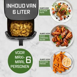 GOURMETmaxx heteluchtfriteuse 6,5 l, airfryer met 7 programma’s, gekleurde pictogrammen, 1600 W, 5 functies, 4-inch multicolor LED-touchdisplay, timer van 60 minuten, 80–200 °C voor friet, kip en dergelijke — thumbnail 5