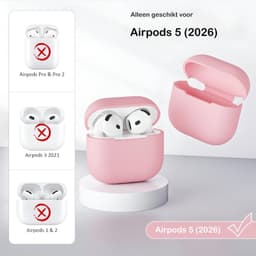 Studio Air Hoesje geschikt voor Airpods 5 - Roze - Schokbestendige Siliconen Case — thumbnail 2