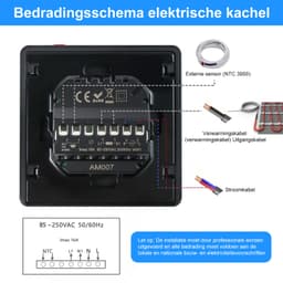 CONENTOOL WiFi Slimme Thermostaat - elektrische vloerverwarming - App & spraakbesturing - zwart - 16A — thumbnail 3
