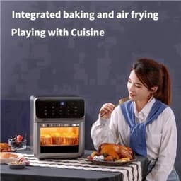 Heteluchtfriteuse – Airfryer - Airfryer Oven - 12L - 1350W - LED Touchscreen - Olievrije Heteluchtfriteuse - Multifunctioneel Convectoroven - Kijkvenster - Grote Capaciteit - Zwart — thumbnail 4