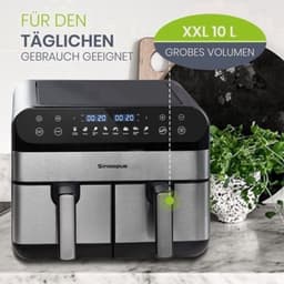 Heteluchtfriteuse - Dubbele Mand - 2400 W - 10L Capaciteit - LED Touchscreen - Gezond Koken — thumbnail 5