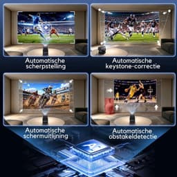 Beamer Draagbaar - 1000 ANSI Lumen Helderheid - 1920 x 1080 Full HD Resolutie - Android Smart Projector - Voor Thuisbioscoop En Entertainment — thumbnail 5