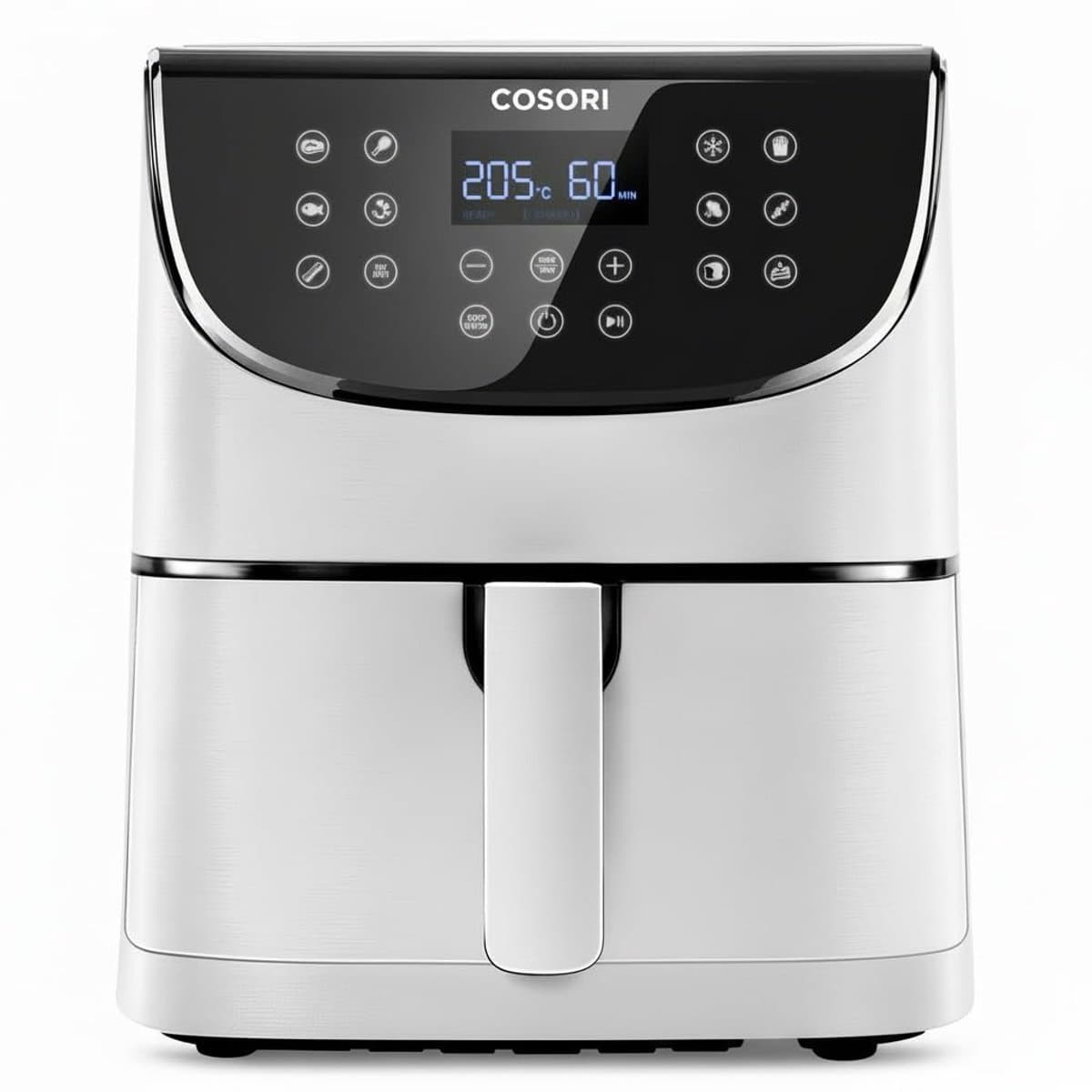 Airfryer 5,5 liter 1700W met 11 programma's digitale heteluchtfriteuse met touchscreen en antiaanbakmand wit — afbeelding 1