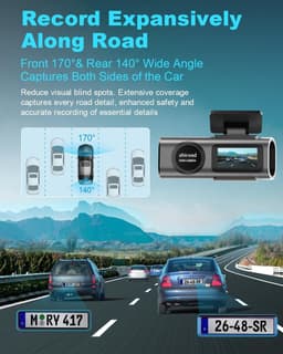 Dashcam Auto 4K met WiFi - Loskoppelbare Camera - 64GB SD-kaart Inbegrepen - 170° Groothoek - Nachtzicht - Parkeerbewaking - App Bediening — thumbnail 3