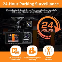 SnelShoppen - Dashcam voor Auto Met 3 Camera's, 1080p, 170° Ultrabrede Hoek, IR Nachtzicht, G-Sensor, 24-Uurs Parkeermodus, Wifi Loopopname, Ideaal Vo — thumbnail 4