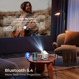 SnelShoppen - Mini Beamer 1080P met WiFi 6 en Bluetooth 5.4 - Gecertificeerd voor Netflix en Android 13 - Auto Keystone en 4K Ondersteuning - Ingebouw — thumbnail 5