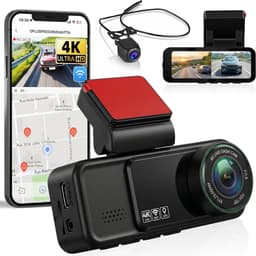 SnelShoppen - 4K Dashcam Auto 1080P, 2-Kanalen FHD Autocamera met GPS, WiFi, App Besturing, Nachtzicht, ADAS, 3.16 Inch Display, 24-Uur Parkeren — thumbnail 1