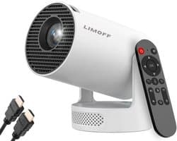 SnelShoppen - Mini-projector 1080P Full HD Ondersteuning, Draagbare Beamer met WiFi 6 en Bluetooth 5.4, 720P Native, Autokeystone, 180° Rotatie, HDMI/