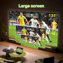 SnelShoppen - Mini-Projector voor Films Kijken - 137 Inch Beeld, 480P, Ultradraagbaar, Ondersteunt TV Stick, PC, DVD, USB - Perfect voor Feesten en Ca — thumbnail 3