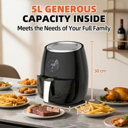 Airfryer 3,5L – Heteluchtfriteuse 360° – Multifunctioneel – Instelbare Temperatuur – Vaatwasserbestendige Mand — thumbnail 3