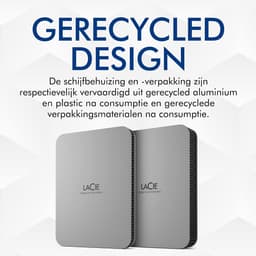 Draagbare Externe Schijf - Opslagapparaat - Bestanden Opslaan - Gemaakt van gerecycled materiaal - 5TB - Zilver — thumbnail 4