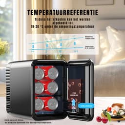 Mini Koelkast - 4L Capaciteit - Minibar - Skincare Koelkast - Zwart - 25cm x 19cm x 26cm — thumbnail 5