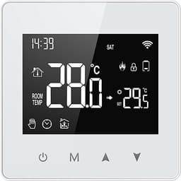 Slimme Thermostaat - Digitale Temperatuurmanager - Energie Besparen - Spraakbesturing - 8.6 x 8.6 cm - Wit — thumbnail 1