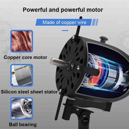 Wandventilator - Industriële Ventilator - Ruimte Koelen - 120° Oscillerend - 68 cm - Zwart — thumbnail 2