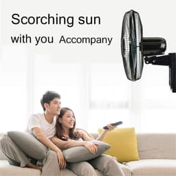 Wandventilator - Ventilator - Koelte Creëren - Stille Werking - 46 cm - Zwart — thumbnail 3