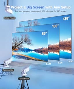 Noventra beamer-projector-mini beamer-voor android-1280x720 dpi-9,4x15,6 cm-350 gr-kunstof-wit — thumbnail 4