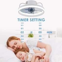 Zerova Plafond Ventilator met LED verlichting - Ventilator lamp plafond - Luchtkoeler - 3 lichtkleuren - 6 snelheden - Wit — thumbnail 2
