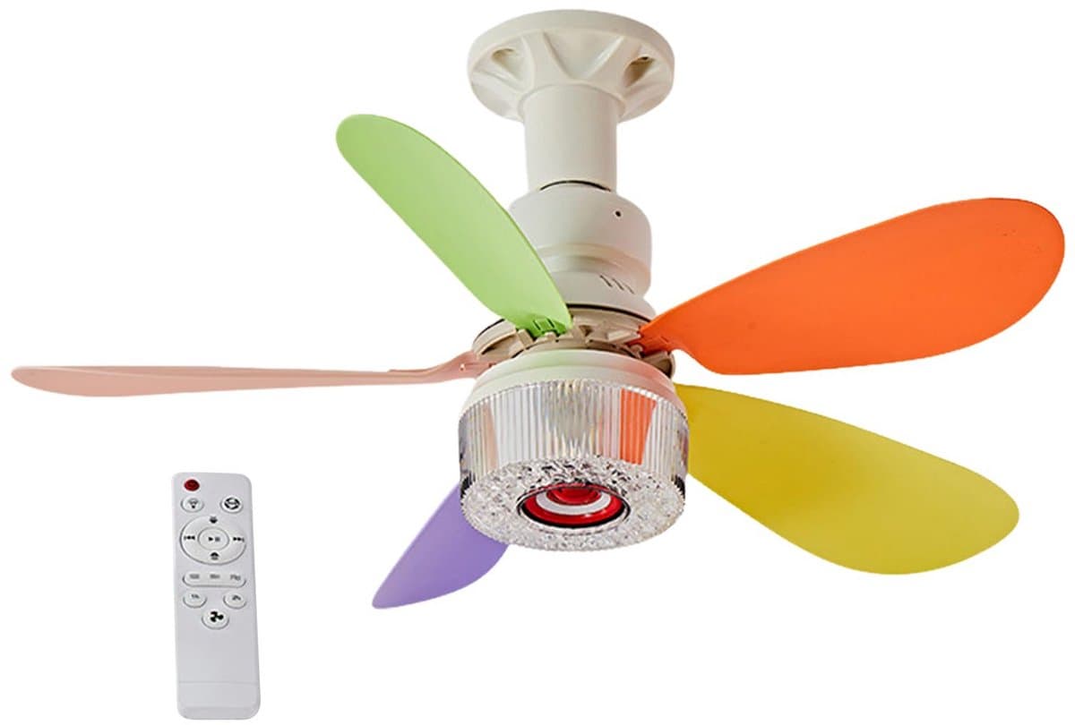 Kraftverdia® 3-in-1 plafondventilator met verlichting, RGB-muziek, afstandsbediening, stille ventilatorlamp, timer, moderne lamp voor woning (30W) [Energieklasse A+++] — afbeelding 1
