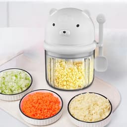 Elektrische Knoflooksnijder - Mini Keukenmachine - Snel Ingrediënten Hakken - Krachtige RVS Bladen - 350 ml - Rood — thumbnail 2