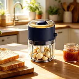 Keukenmachine - Mini hakmolen - Eten bereiden - Draadloze flexibiliteit - 350 ml - Blauw — thumbnail 4