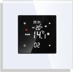 Wifi Thermostaat - Temperatuurregelaar Ketel - Verwarming Regelen - Telefoon Afstandsbediening - 86x86mm - Wit — thumbnail 1