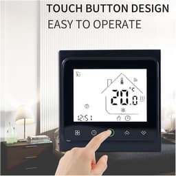 Slimme Thermostaat - Temperatuurregelaar Vloerverwarming - Comfort Thuis - LCD Touchscreen - 86 x 86 mm - Zwart — thumbnail 5