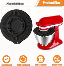 Mixer Spatdeksel - Keukenmachine Deksel - Schoon Bakken - Voedselveilig Siliconen - 45 Liter - Grijs — thumbnail 5