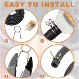 SnelShoppen - Brandstoffilter Set 4 Stuks Inclusief 1m Brandstofslang en 10 Slangklemmen voor Moped, Grasmaaier en Motorfiets — thumbnail 3