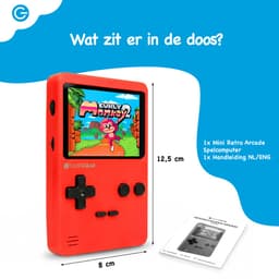 Silvergear® Retro Game Console met 240 Arcade Games - Handheld Spelcomputer voor Kinderen - 8BT Kleurenscherm - Geen Wifi of Downloads Nodig - Reisspelcomputer voor Auto en Vakantie - Instelbaar Volume - Rood - Cadeau voor 6, 7, 8, 9, 10+ Jaar — thumbnail 2